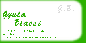 gyula biacsi business card